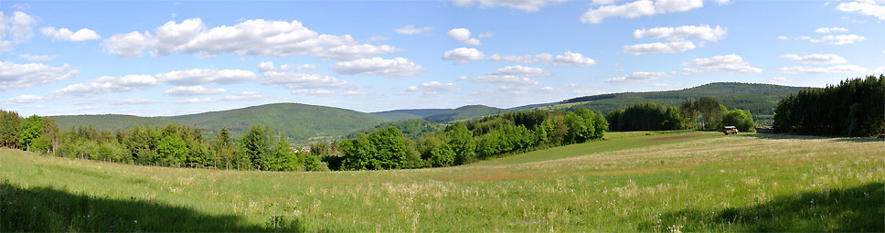 Blick vom Fellenberg/ Rieneck über den Sinngrund ins Maintal